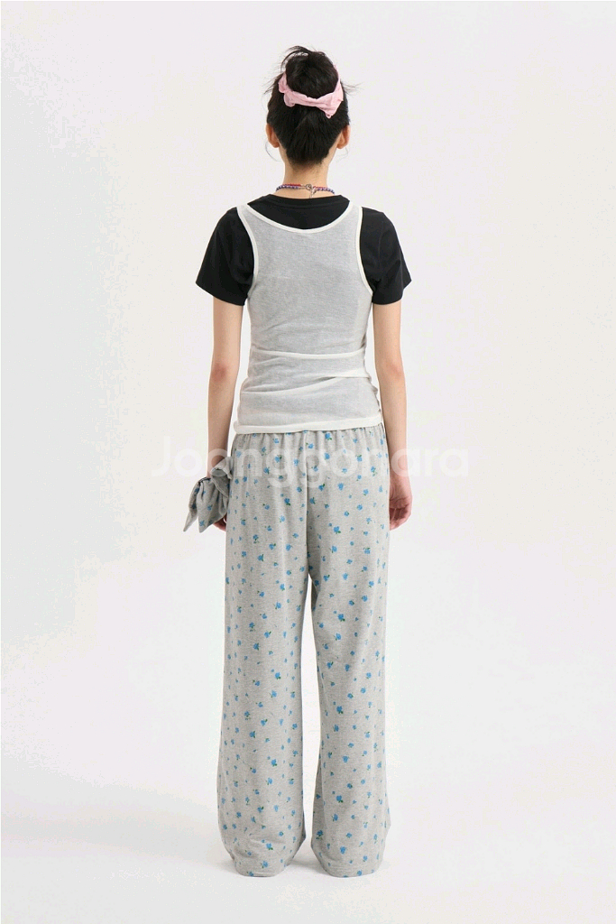 럭키슈에뜨 패턴 저지 롱 팬츠 멜란지그레이 36사이즈--2