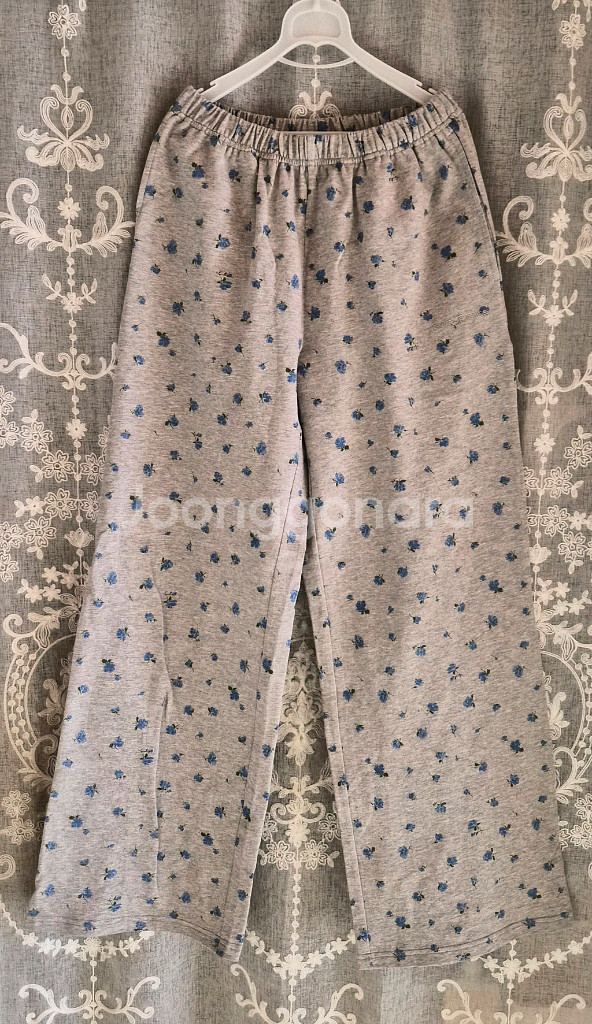 럭키슈에뜨 패턴 저지 롱 팬츠 멜란지그레이 36사이즈--4