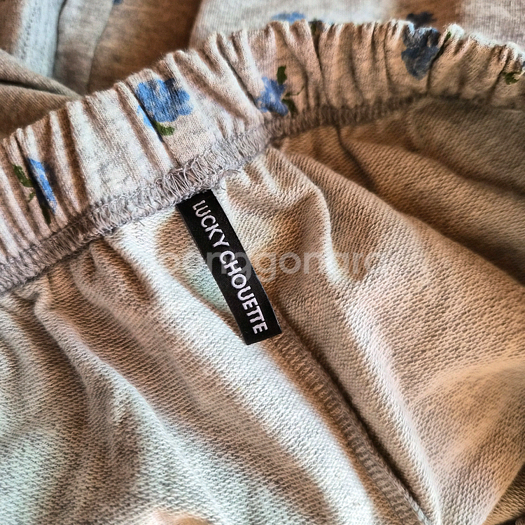 럭키슈에뜨 패턴 저지 롱 팬츠 멜란지그레이 36사이즈--5