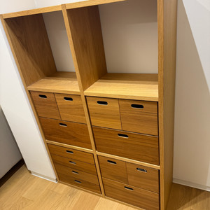 무인양품 호두나무 적층형 선반 총4개 일괄 <부산>