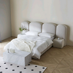 [초급매] 슬립퍼 K 사이즈 누베 침대 프레임 (스툴 2개포함)