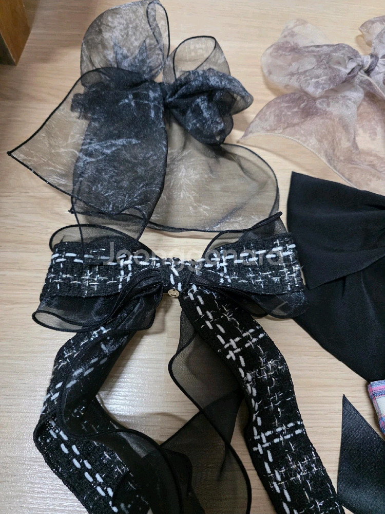 여성용 리본핀 머리띠 세트--1