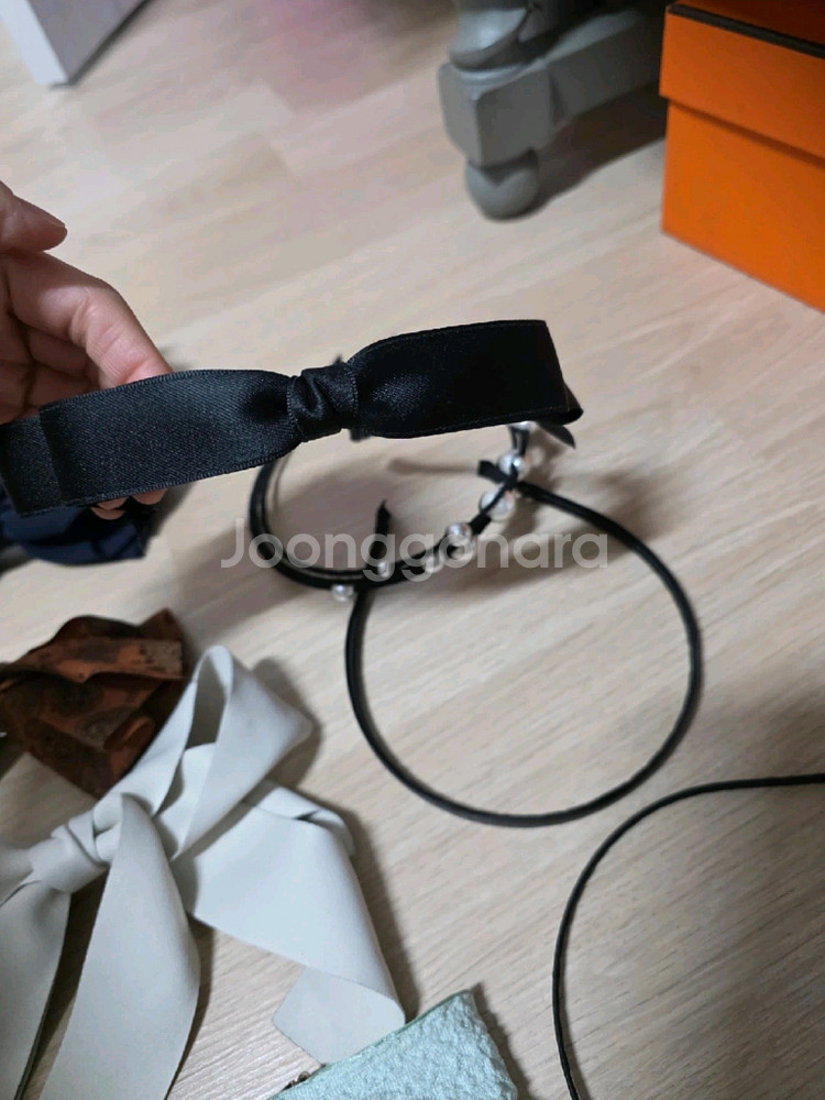 여성용 리본핀 머리띠 세트--5