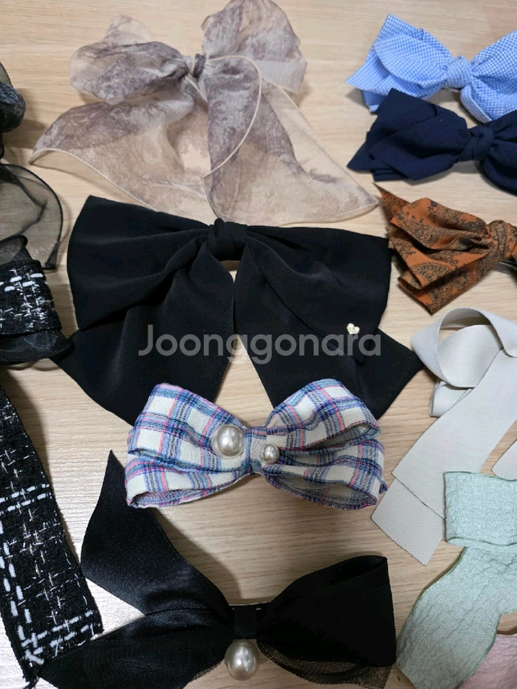 여성용 리본핀 머리띠 세트--2