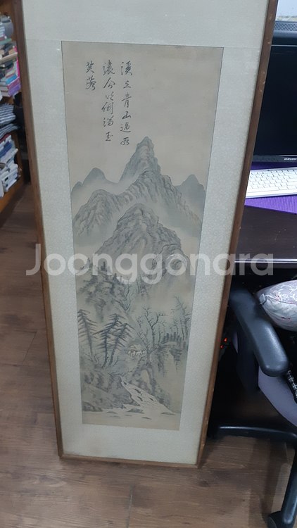 비단에 그려진 고화 ,,산수화--0