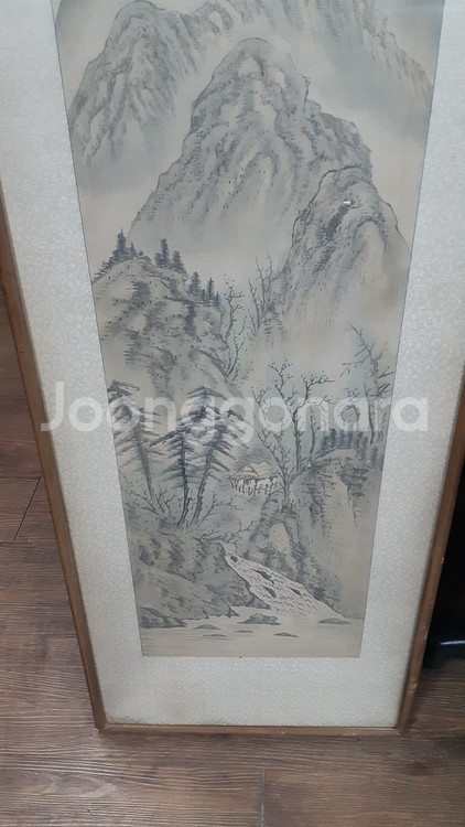비단에 그려진 고화 ,,산수화--3