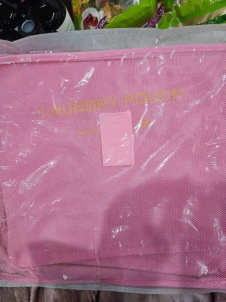 여행용 파우치 6종 세트 핑크색 이미지