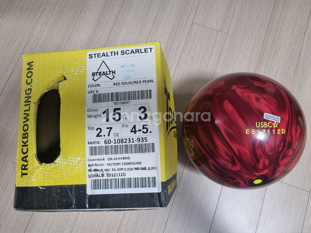 스텔스 스칼렛 트랙 15파운드 공인구 볼링공--2
