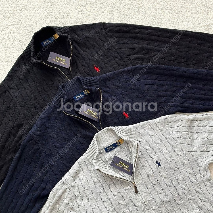 (새상품)폴로 랄프로렌 반집업 니트 스웨터--3