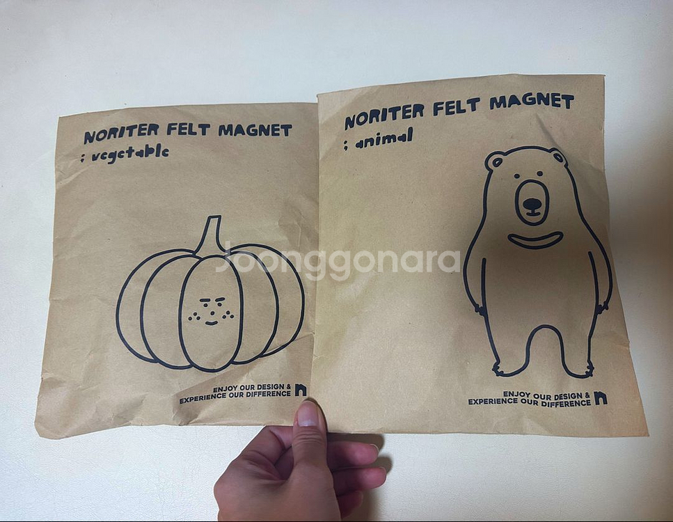 노리터 펠트 자석 2종 세트(새상품)--0