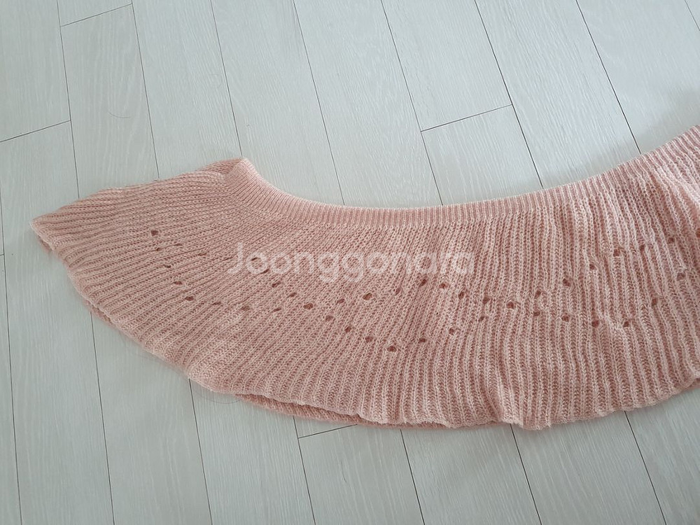 (상태좋음)핑크 니트 롱 목도리겸 숄, 머플러--7