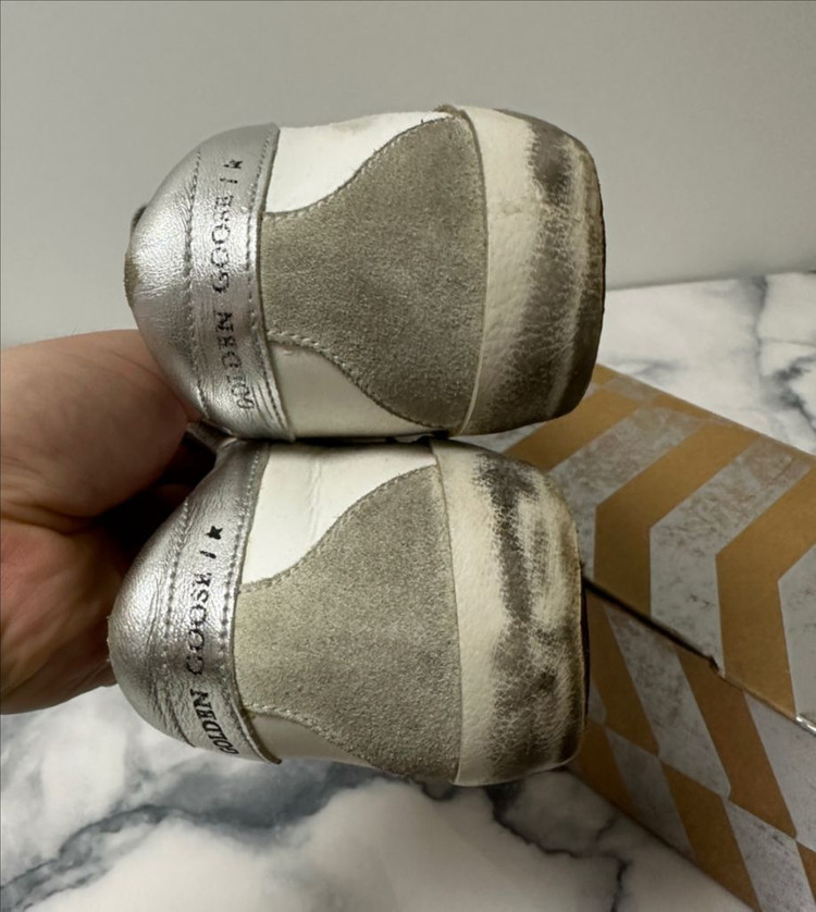 [36] 골든구스 슈퍼스타 실버탭 스니커즈--4