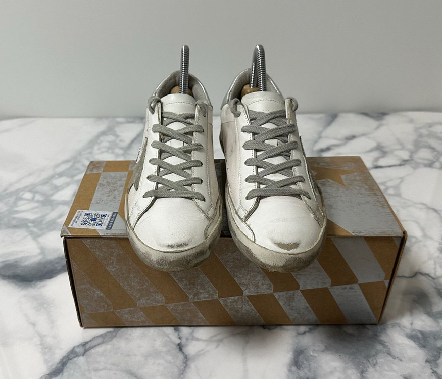 [36] 골든구스 슈퍼스타 실버탭 스니커즈--2