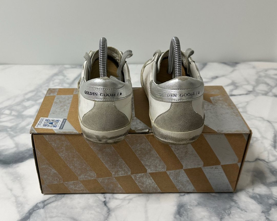 [36] 골든구스 슈퍼스타 실버탭 스니커즈--3