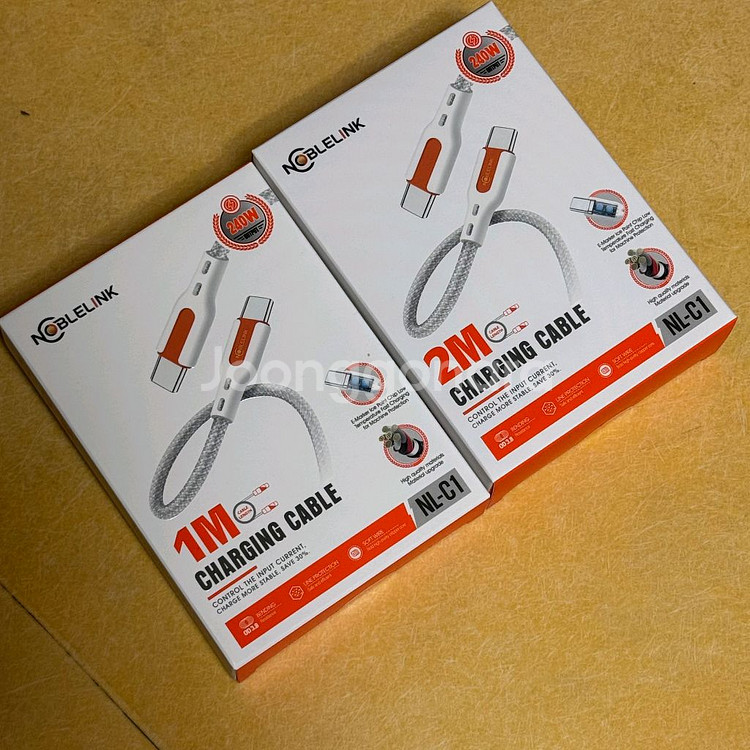 노블링크 C타입 초고속 240W 충전 케이블 1M + 2M 미개봉 새상품 판매합니다.--1