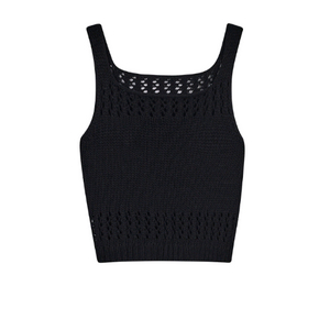 [환불네고ok] 새상품 MSK2ND 피쉬넷 스퀘어넥 니트 탱크탑 택있음