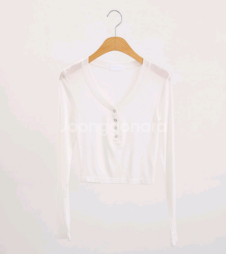 새상품 버튼 티셔츠 긴팔버젼 슬림티--5