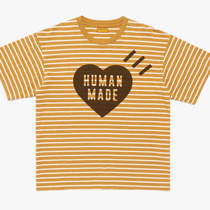 휴먼 메이드 하트 스트라이프 티셔츠 베이지