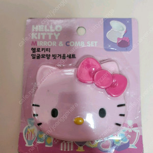 헬로키티 얼굴 핑크 빗거울 세트