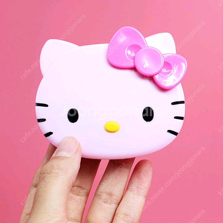 헬로키티 얼굴 핑크 빗거울 세트--2