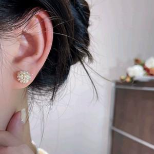 은침귀걸이 촘촘보석진주 귀걸이