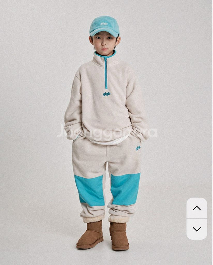 히로 glgk 스몰로고 후리스 하프집업 150--0