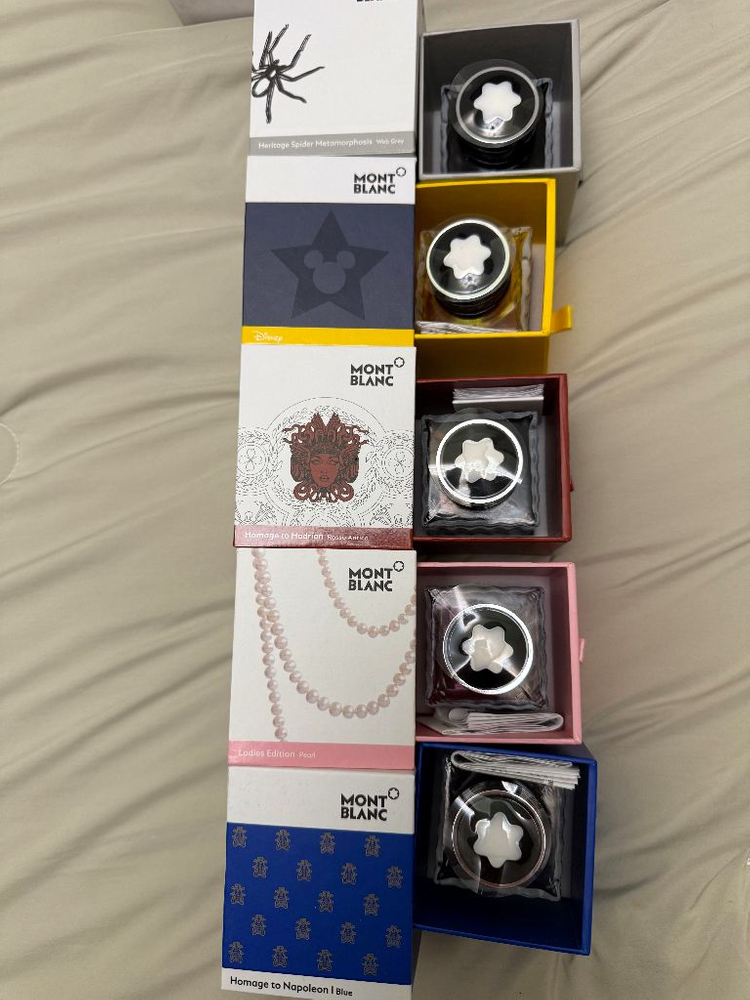 몽블랑 잉크 새상품과 시필용 여러가지 이미지