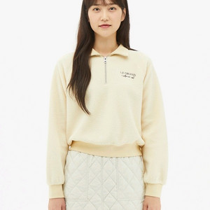 (택달린 새상품) 탑텐 여성 쉘파 그래픽 하프집업 85