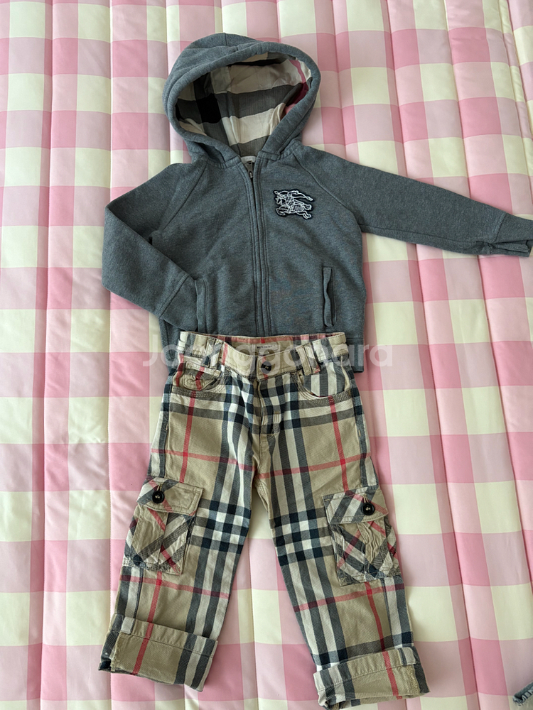 버버리 키즈 후드집업 바지 세트3종 /4y+3y--1