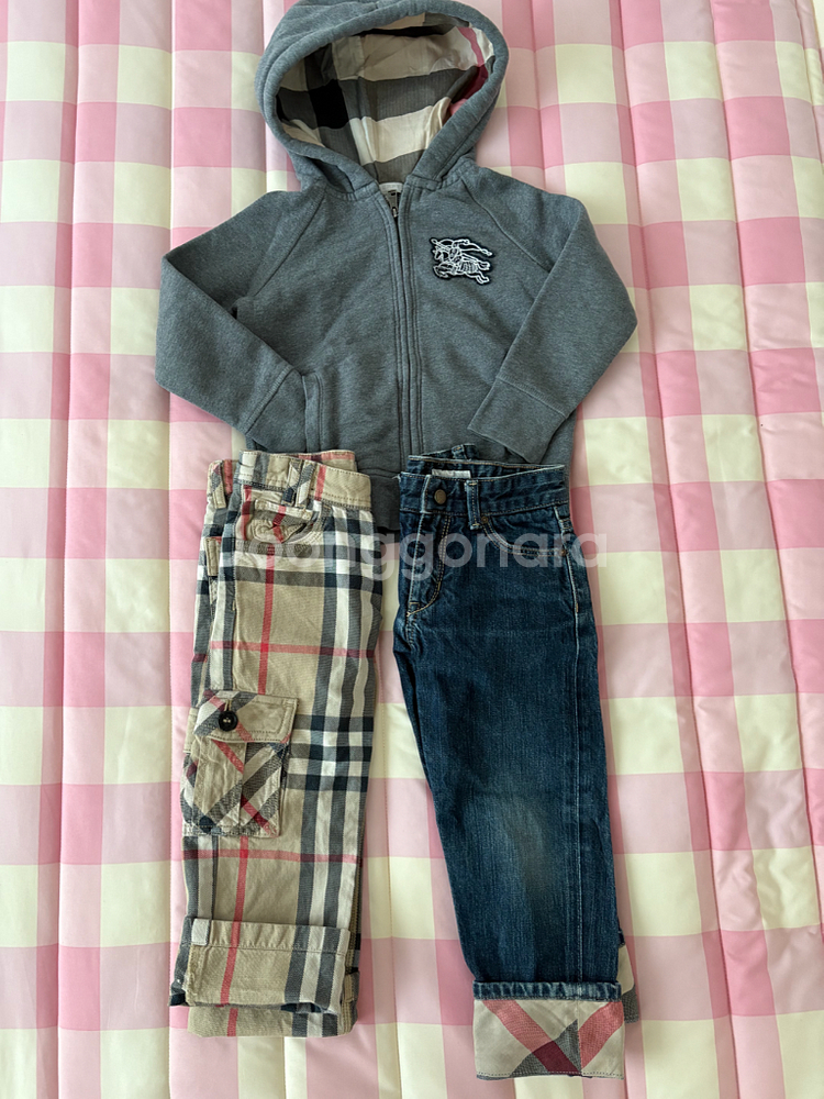 버버리 키즈 후드집업 바지 세트3종 /4y+3y--0