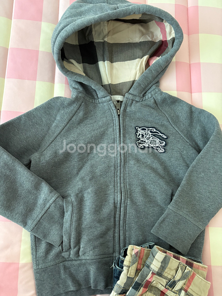 버버리 키즈 후드집업 바지 세트3종 /4y+3y--4