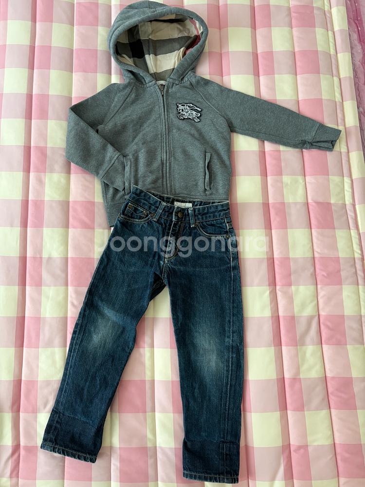 버버리 키즈 후드집업 바지 세트3종 /4y+3y--6