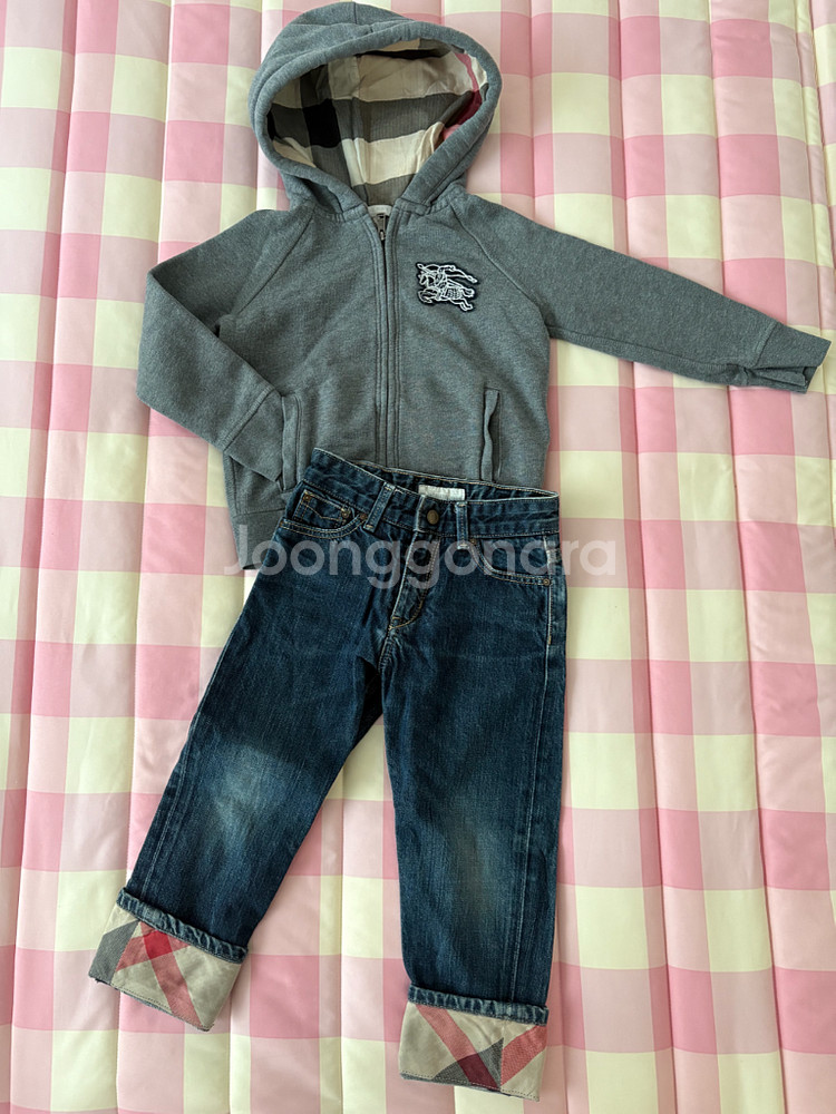 버버리 키즈 후드집업 바지 세트3종 /4y+3y--2