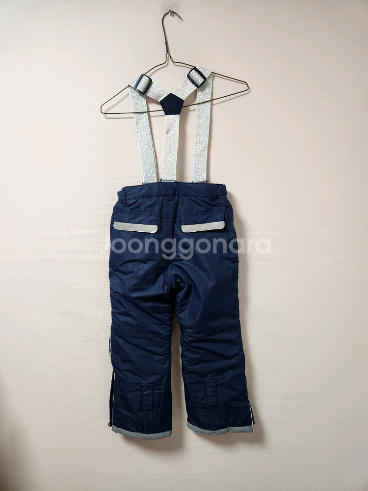120사이즈 오후키즈 네이비 은색멜빵 스키복 바지--1