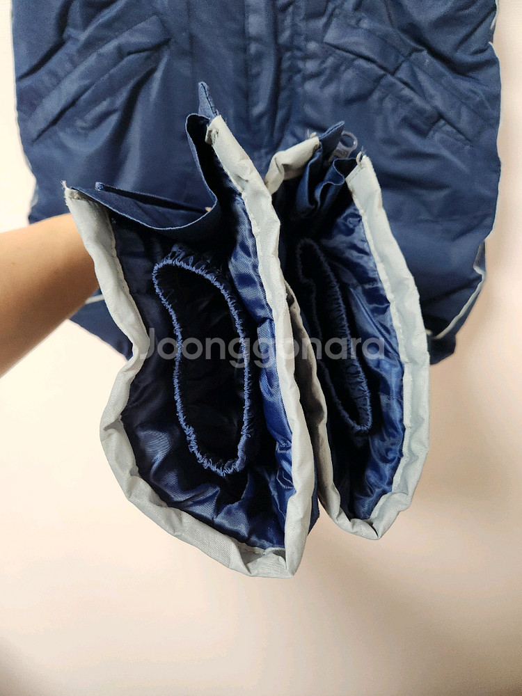 120사이즈 오후키즈 네이비 은색멜빵 스키복 바지--4