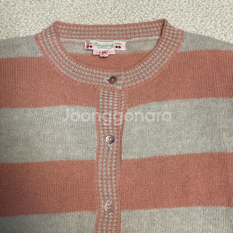 (정품) 봉쁘앙 키즈 스트라이프 캐시미어 니트 가디건 12Y--1