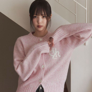 시티브리즈 시티 심볼 로고 가디건 _핑크 새상품