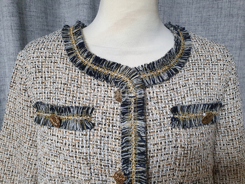 (택있는 새상품)트위드 자켓 55반~66반--2