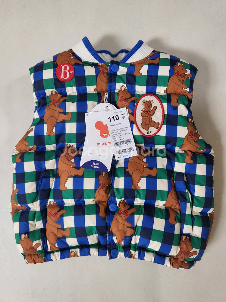 베베드피노 체크테디 다운베스트패딩조끼110--0