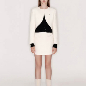 아비에무아 부클레 트위드 볼레로 자켓 스커트 셋업