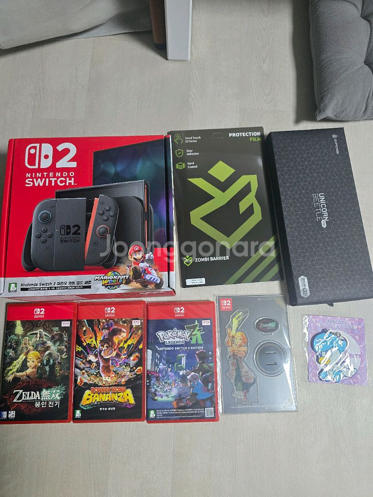 닌텐도 스위치2 본체 + 게임3개 + 그립케이스 + 좀비액보 판매합니다--0