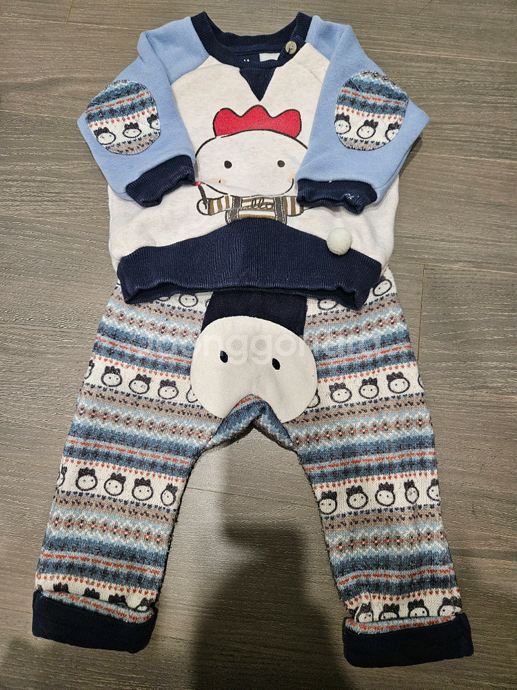 아기 유아 겨울옷 90사이즈 기모 상하의--0