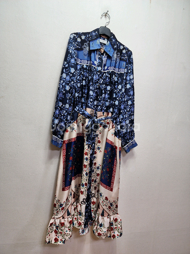 산드로 프린트 실크 원피스--0