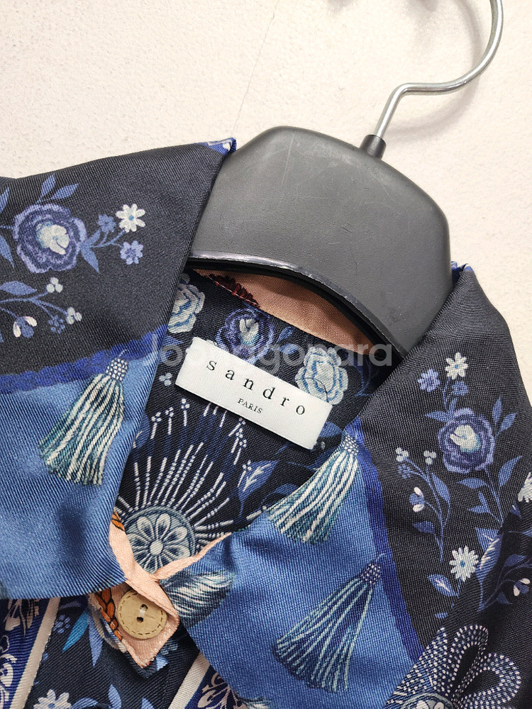 산드로 프린트 실크 원피스--2