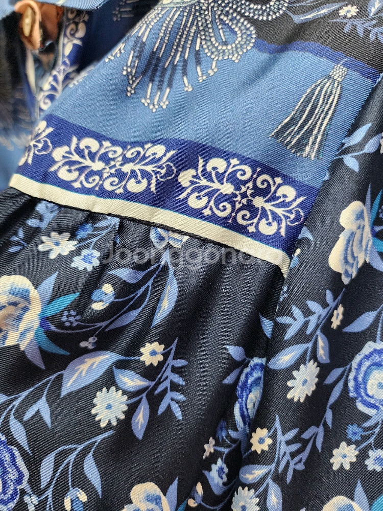 산드로 프린트 실크 원피스--6