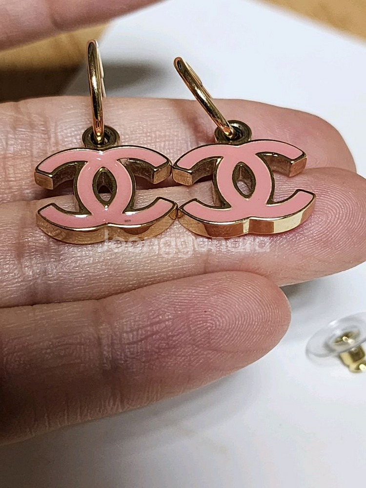 정풍 샤넬 CC 로고 후프 귀걸이--0