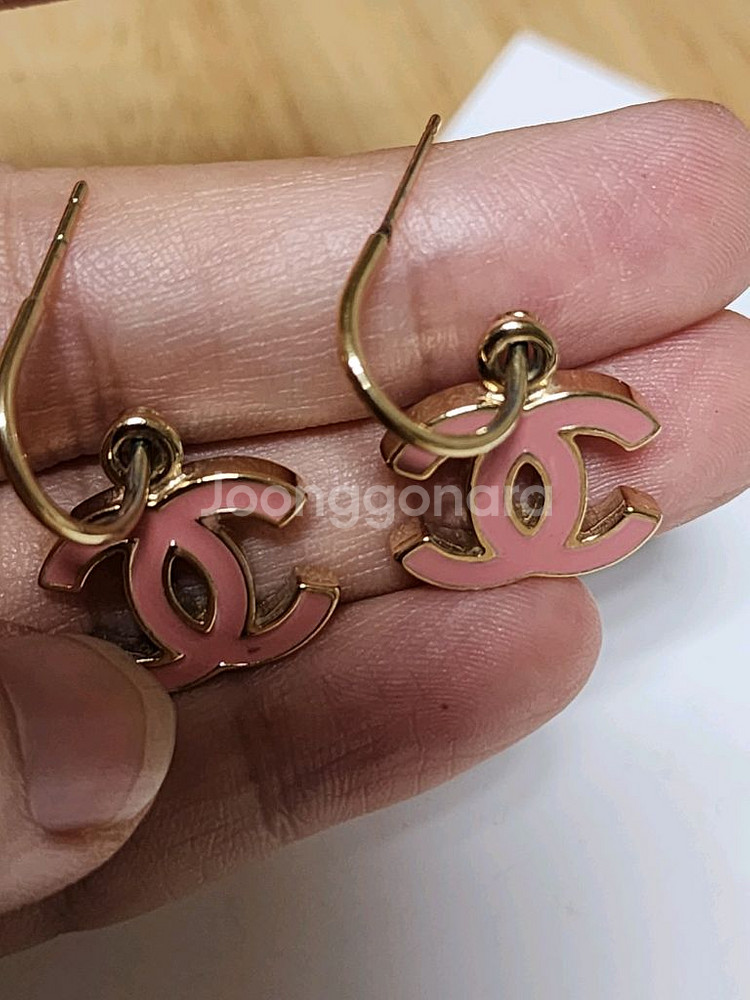 정풍 샤넬 CC 로고 후프 귀걸이--2