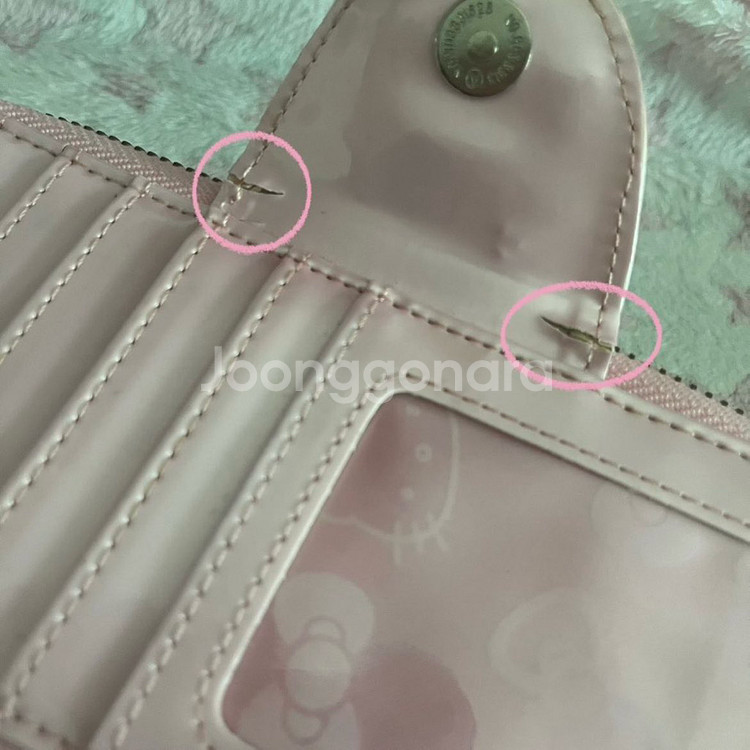 산리오 헬로키티 고전 핑크 장지갑 양도 판매--4