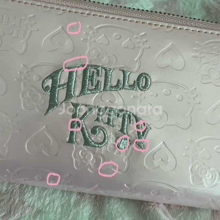 산리오 헬로키티 고전 핑크 장지갑 양도 판매--7