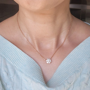 14K 골드 랩 다이아몬드 목걸이